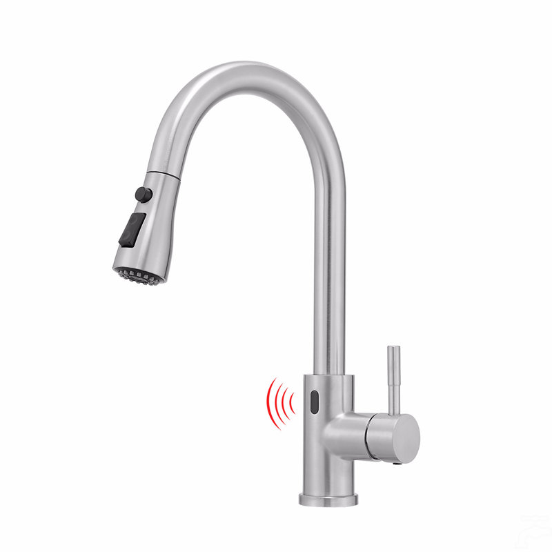 Touchless Kitchen Faucet, Hands Free Automatic Smart Kitchen Faucet, Stainless Steel Touchless Kitchen Faucet, Brushed Nickel