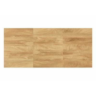71×31.5inches Light Wood Grain MDF Splicing Rectangular Dining Table.Double-panel outward-sloping table legs.Modern dining table for home use. Accommo