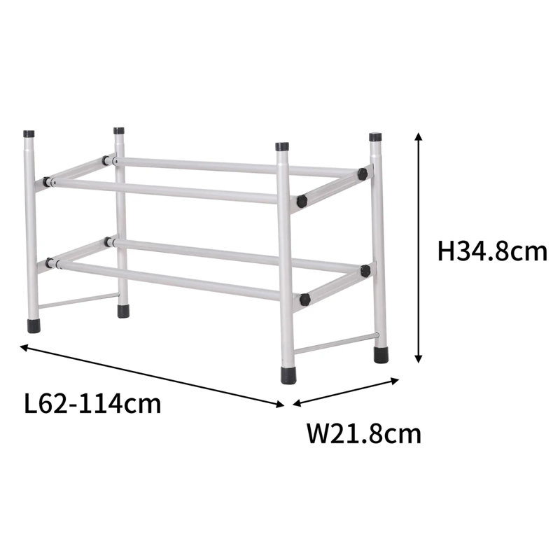 Argent - Range-chaussures extensible à 2 niveaux, Argent argent