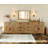 Glenford 110.2"W Large Modern Farmhouse Accent Cabinet With Barn Doors & Drawers, Scratch-Resistant Tree Bark-570248521