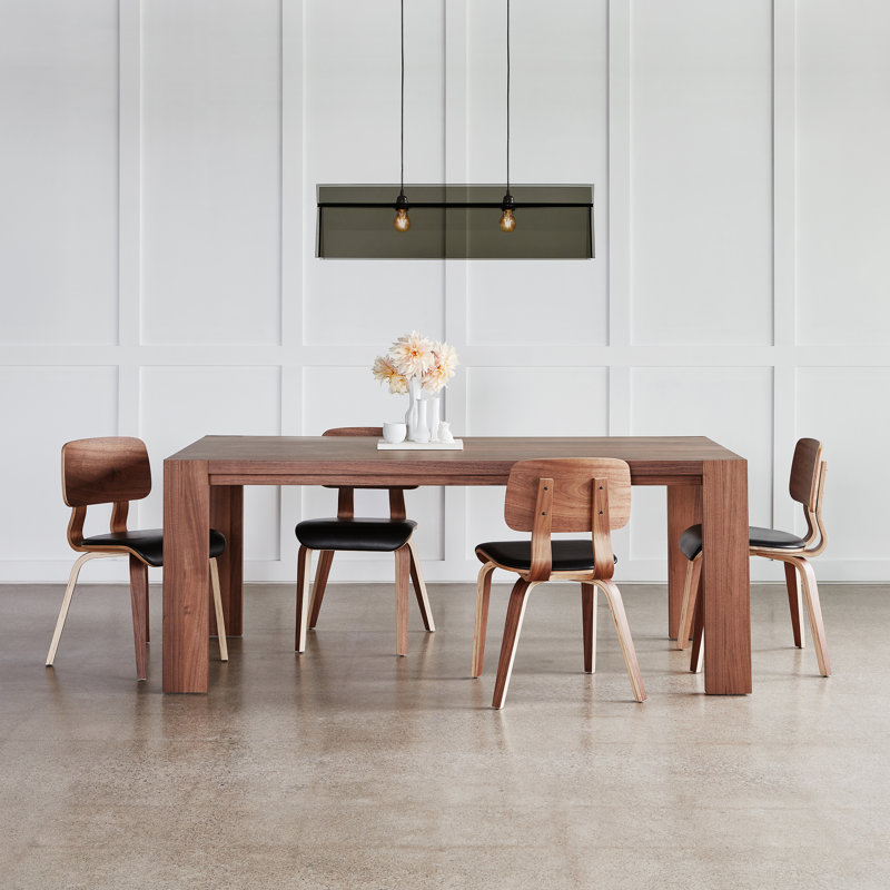 Cardinal Dining Chair, Walnut/Moto Black Leather