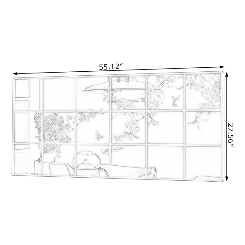 Rectangle Metal Frame Wall Mirror, 55.12"W*27.56"H