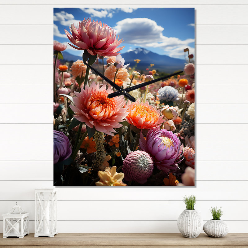Australia Stirling Ranges Wildflowers I - Floral Wall Clock Oversized, 28" H x 12" W x 1" D
