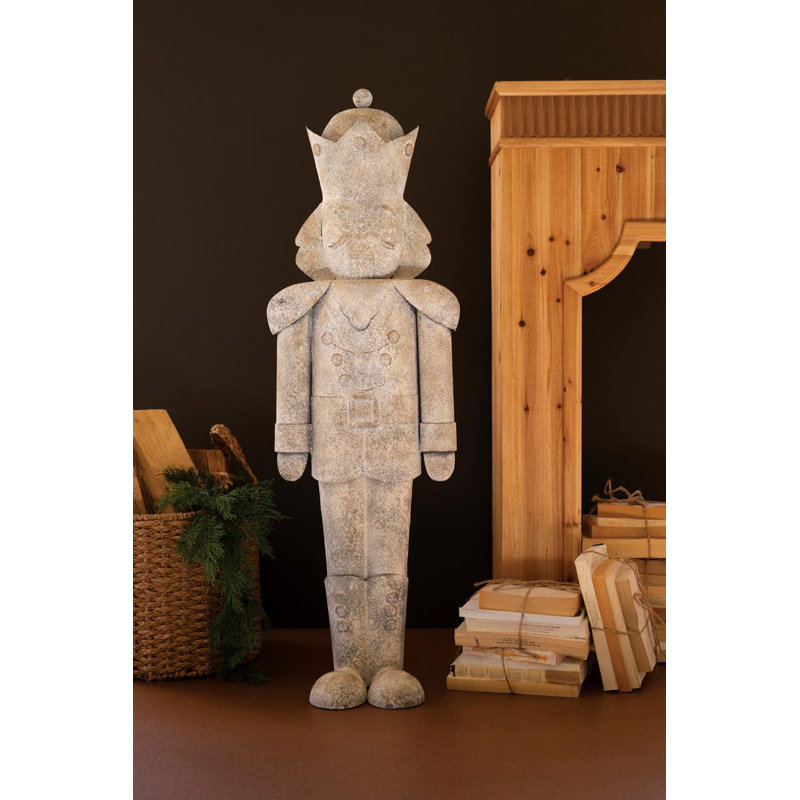 Kalalou Metal Christmas Nutcracker Yard Decor Distressed Holiday Figure 42.5" H