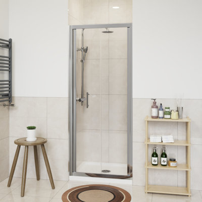 Ghaisas 72cm W x 1900mm H Bi-Fold Shower Door with Clear Glass
