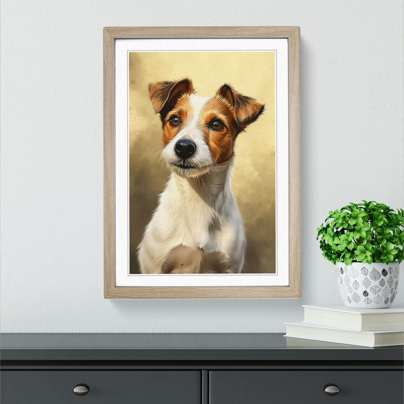 Jack Russell Realism - Framed Print, 34cm H x 25cm W x 2cm D, Oak Framed