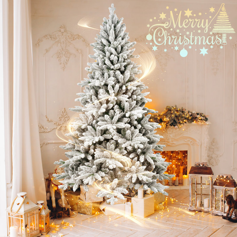 Arbre de Noël 5 pi avec 768 pointes - Arbre de Noël artificiel enneigé avec branches articulées en PE + PVC et support en métal