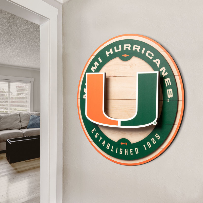 NCAA Miami Hurricanes 3DX Circle Wall Art