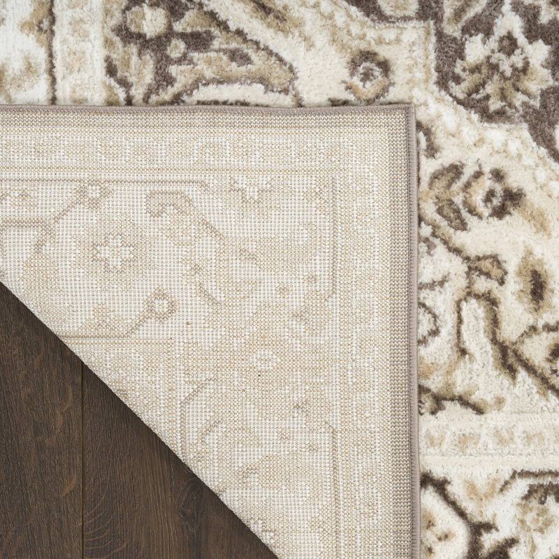 Tapis d'intérieur ivoire brun 4 pi x 6 pi Lafever, Rectangle 4pi x 6 pi