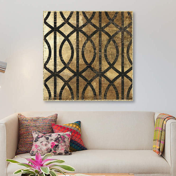 «Art Deco III», impression sur toile, H 18 po x l 18 po x P 1,5 po, Toile tendue, Pas de tapis
