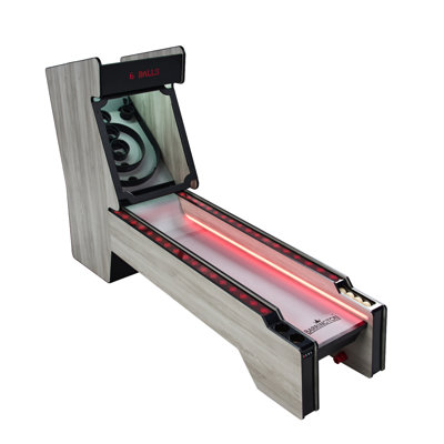 Barrington 10ft Premium Roll & Score Arcade Game, 2-Player Electronic LED Scoring, Color-Changing Ramp Lights, Sound Effects, Durable Faux Cork Ramp, Rubber Targets, Ball Return & Cup Holders