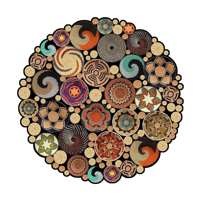 Savara Paisley Indoor Rug, Round  5'10.9" x 5'10.9" 