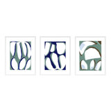 Contemporary Blues Trio 1. Set Of 3 Painting by Andrea Stokes