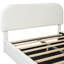 Lit double à rangement hydraulique avec revêtement en molleton blanc confortable et structure stable recouverte rapidement-494089680