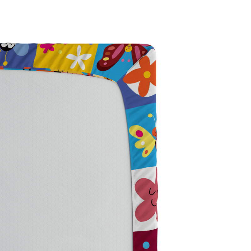Drap-housse floral en microfibre, Drap-housse simple TG