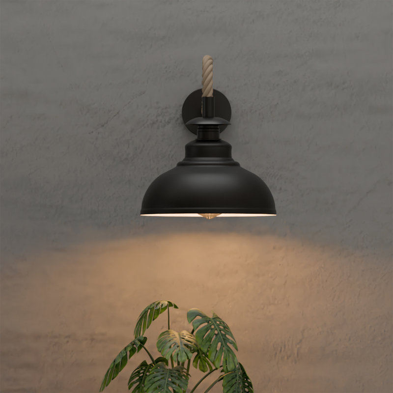 Mairead Candle Wall Light, No, Black Inner White