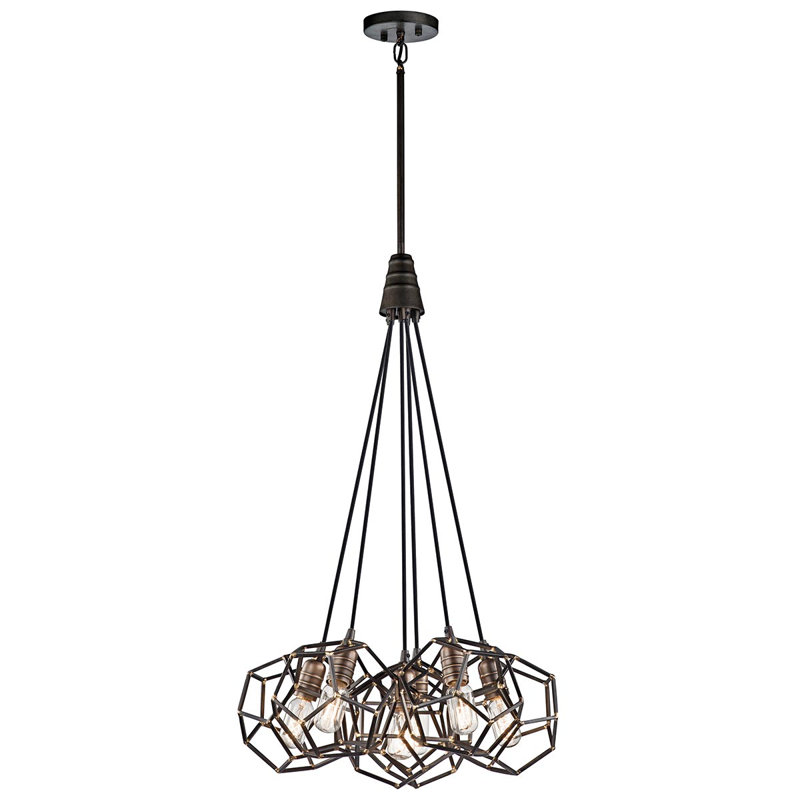 Sadowa 6 - Light Raw Steel Cluster Pendant