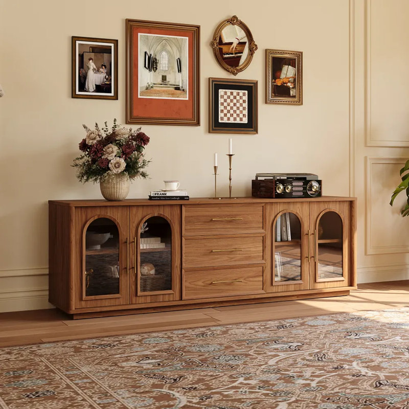 Meuble télé avec portes en verre