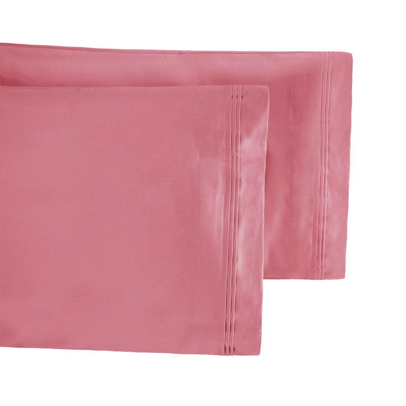 Blush Egyptian Cotton Standard Pillowcase Set with Sateen Weave