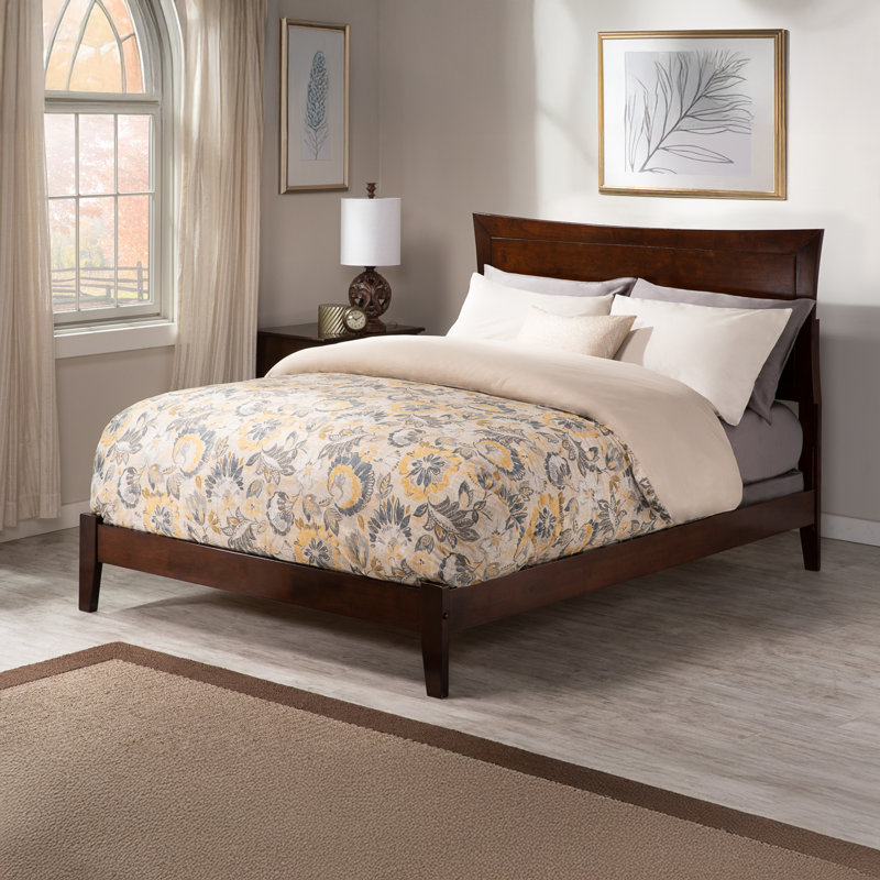 Ralls Solid Wood Foundation Bed, Walnut, Full / Double