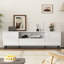 Console de télévision moderne à panneau ultrabrillant, meuble télé, centre de divertissement avec tablettes de rangement, meuble télé pour salon, chambre à coucher