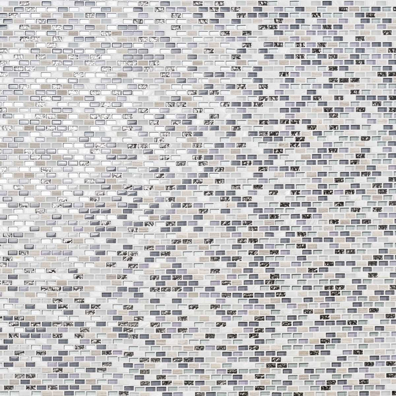Paragon Mini Brick Marble & Glass Mosaic Tile, Moon Jewel Multicolor