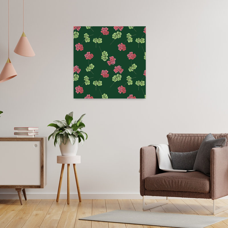 Art contemporain, art floral rétro, H 24 po x l 24 po