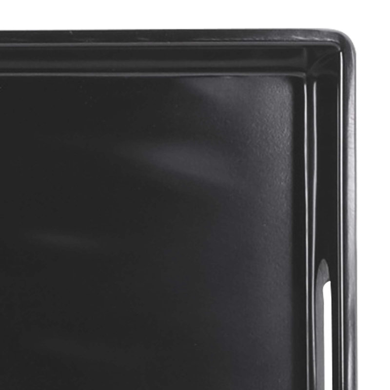 Black Rectangular Melamine Serving Tray with Handles