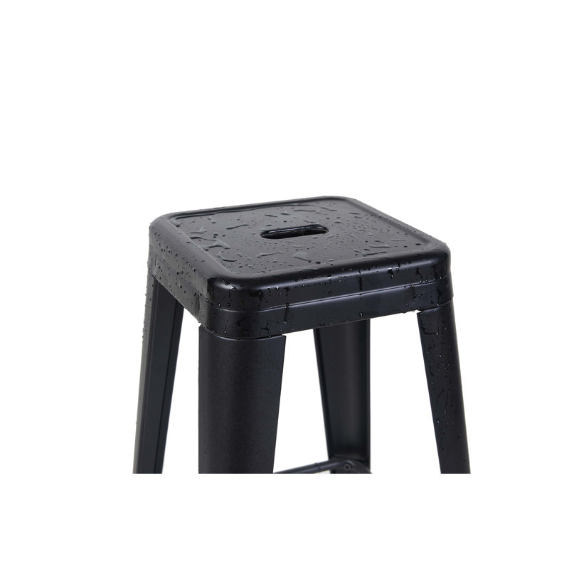 24 Inch Counter Height Stool, Backless Metal Bar Stools Set Of 2, Non-Stackable, Detachable & Easy Assembly, Space-Saving Design For Kitchen Island/Bar/Café/Dining Room