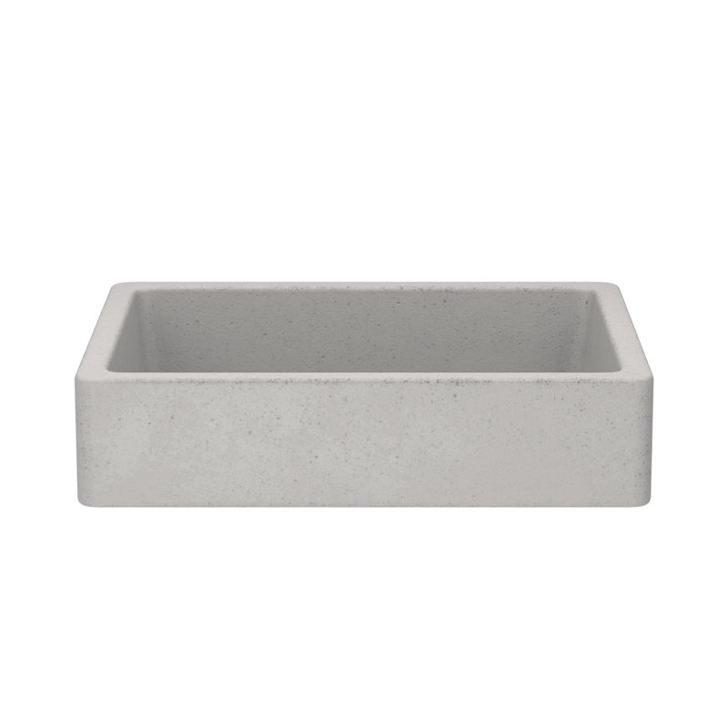 Nipomo Stone Handmade Rectangular Undermount Bathroom Sink, Ash