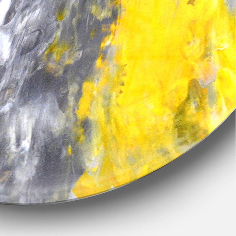 Grey and Yellow Abstract Pattern - Modern wall clock, Medium
