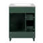 Meuble-lavabo 24 po avec lavabo en céramique, 2 tiroirs et 1 porte à fermeture en douceur vert forêt-116234322