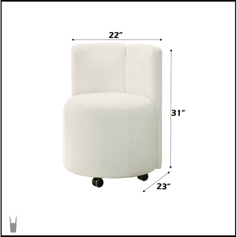 Ensemble de salle à manger 8 pièces en chenille naturelle et blanche Blayde pour des réunions de famille élégantes et confortables