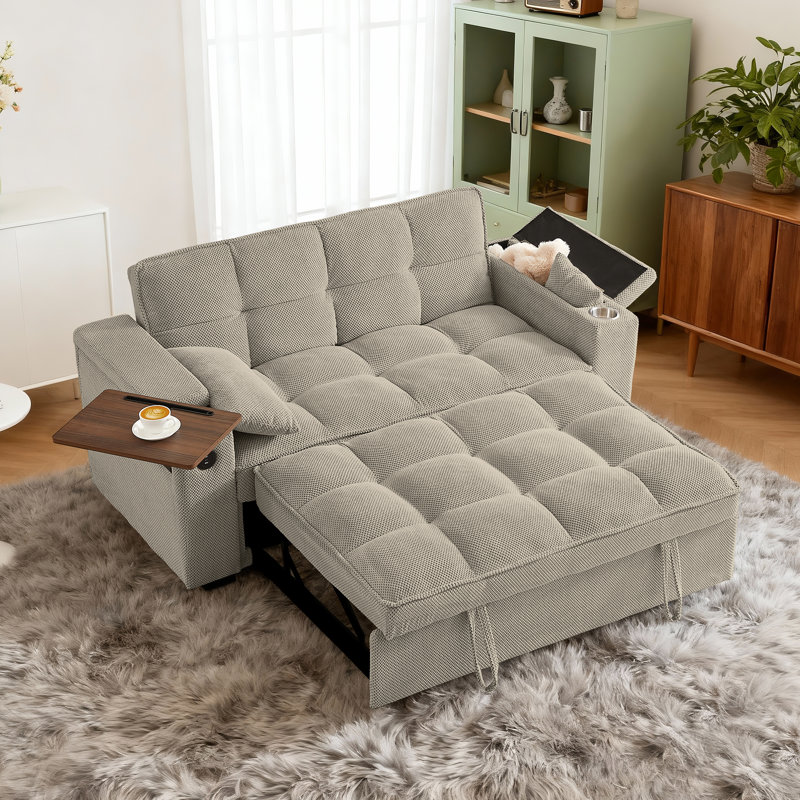 Canapé-lit convertible 3-en-1 Aurora, Khaki Chenille