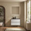 Ensemble de meuble-lavabo mural simple 30 po avec plateau en pierre noire et 2 tiroirs 30 po Modern-876377729