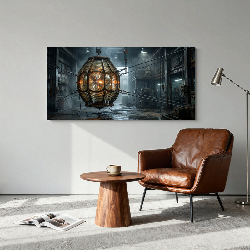 Ensemble de 1 tableau mural sur toile Steampunk Machine, L 32 po x H 16 po, Toile tendue