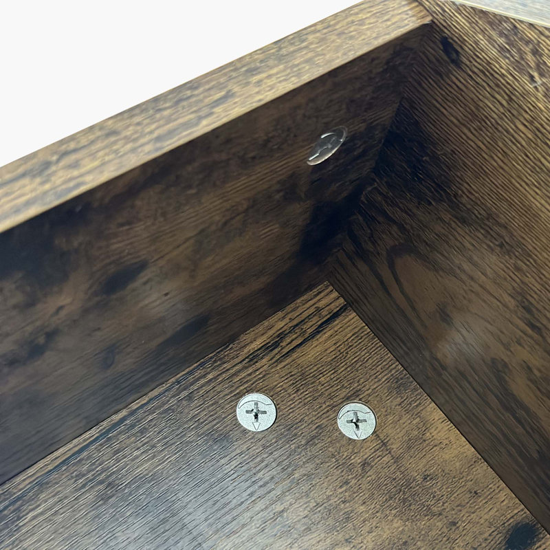23.62'' Hexagonal Coffee Table Side Table Nightstand, Antique Brown