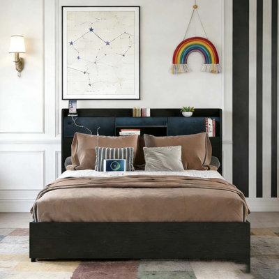 Bed Frame with 4 Storage Drawers