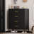 Metal 4-Drawer Cabinet, Multifunctional Dresser & Storage Locker(black)-954405330