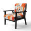 Colourful Abstract Painting Strokes II - Upholstered Modern Accent Chair and Arm Chair-818271000-825318766