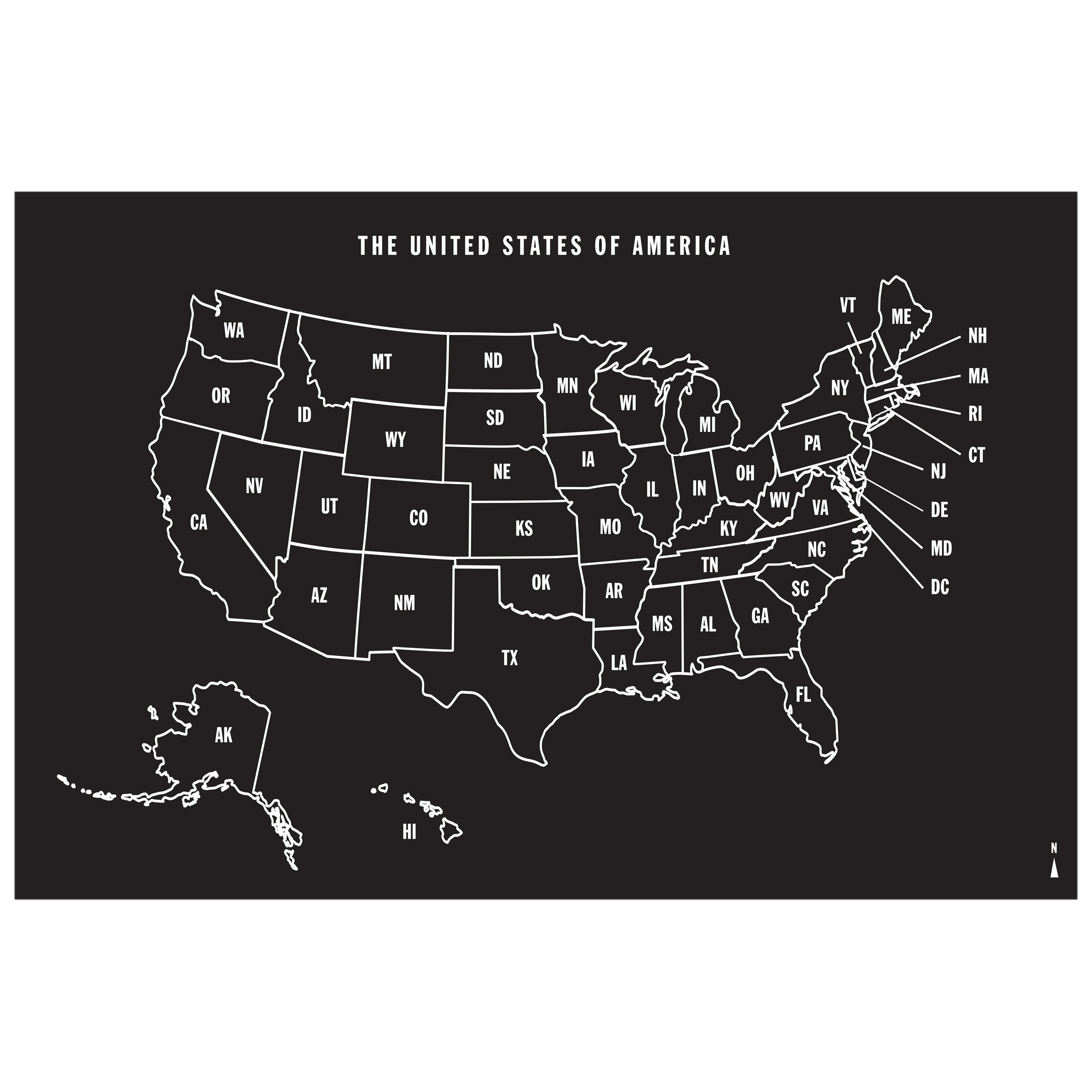 Wallies Maps Non-Wall Damaging Whiteboard Decal