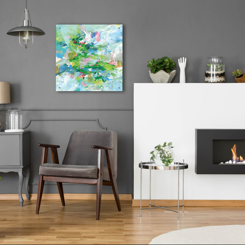 Art mural en verre «Exuant Summer» par Danhui Nai, H 24 po x l 24 po x P 0,2 po