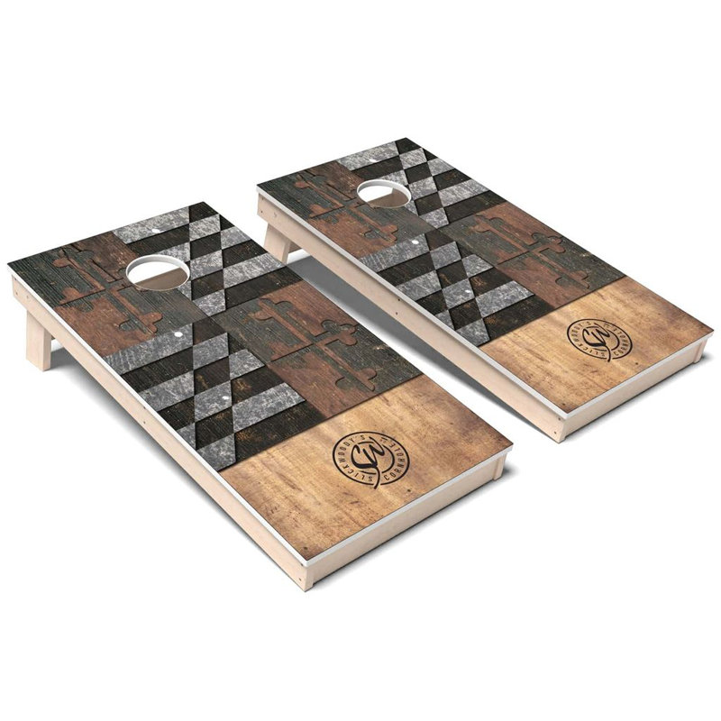 Ensemble de cornhole rustique en composite Maryland, Ajouter des lumières DEL