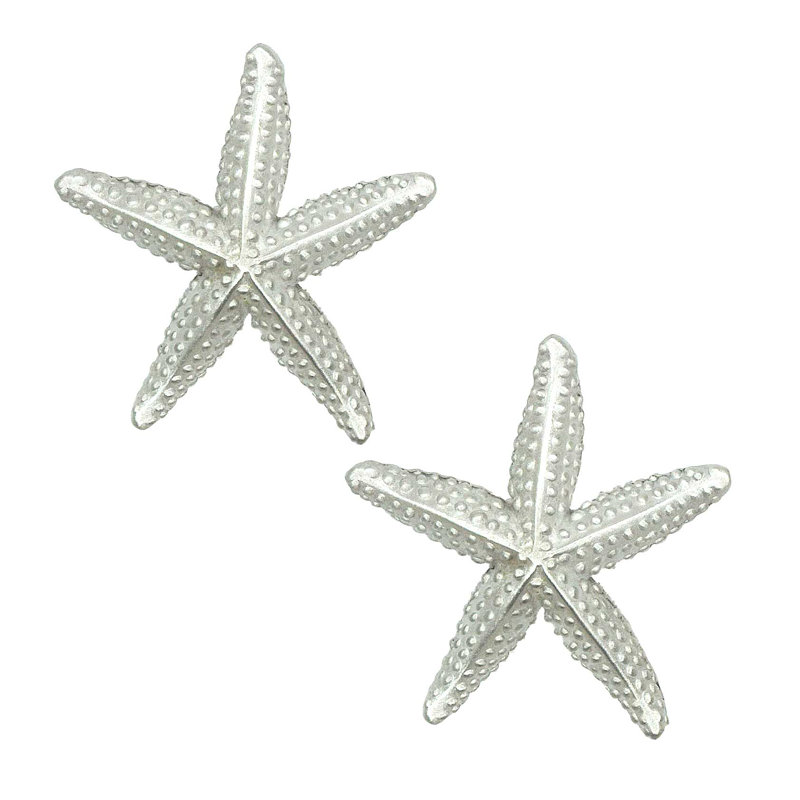 Starfish Small Knobs (set of 2), 2, Brushed Nickel, 2" L x 2" W