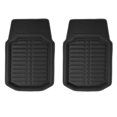 Deep Tray Non-Slip Faux Leather Floor Mats Full Set