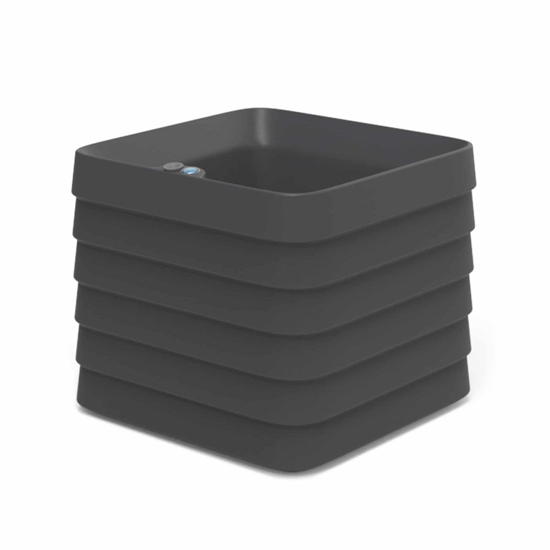 Boîte à fleurs à lattes, Noir, H 16,68 po x l 22,48 po x P 22,48 po