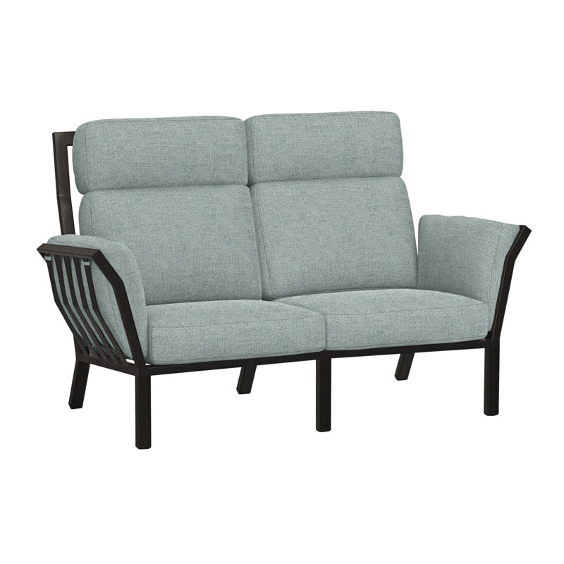 Aris Outdoor 2 - Seat Loveseat, Carbon Black, Sash Denim