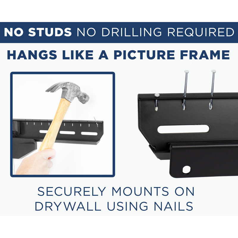 Mount-It! No Stud TV Wall Mount, Low-Profile Tilting Hanger Mount for No Drill Dry Wall Installation