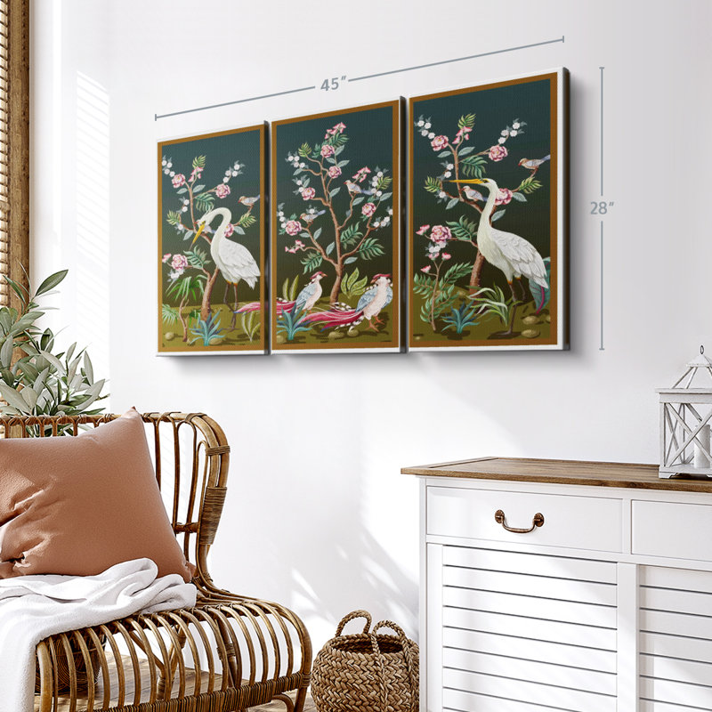 «Cranes» sur toile, H 28 po x l 45 po x P 1,25 po