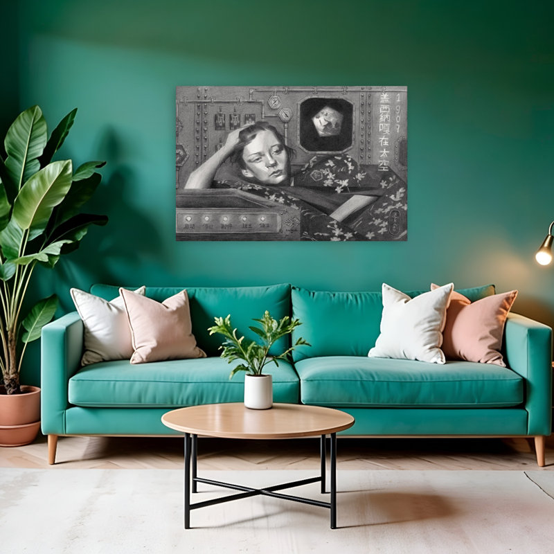 Art mural rétro paysage industriel traditionnel pensif, H 32 po x l 48 po
